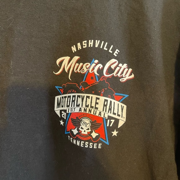 Nashville 1st Annual Music City Motorcycle Rally Black T Shirt 2017 XL Tennessee - Picture 2 of 6